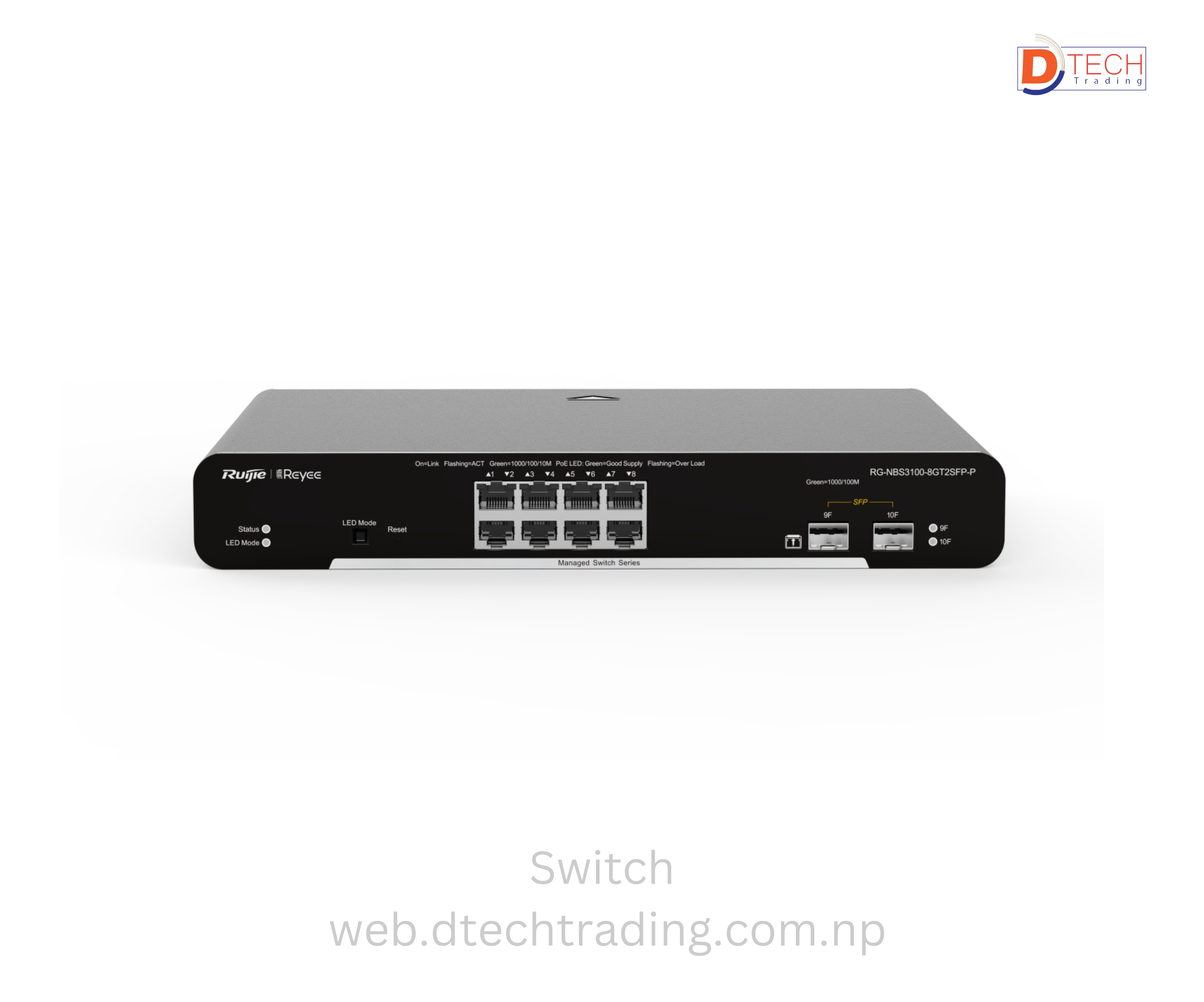 RG-NBS3100-8GT2SFP-P (8 Port L2 Manage POE Switch 2 SFP Slot)